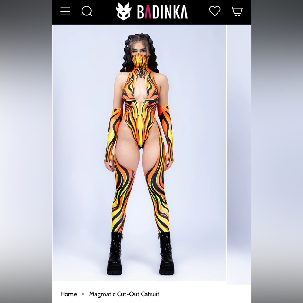 NWT Bad Inka Magmatic Bodysuit set for festivals and burning man